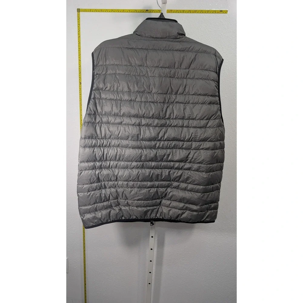Michael Kors Mens Puffer Vest XXL Gray Quilted Full Zip Sleeveless Jacket‎